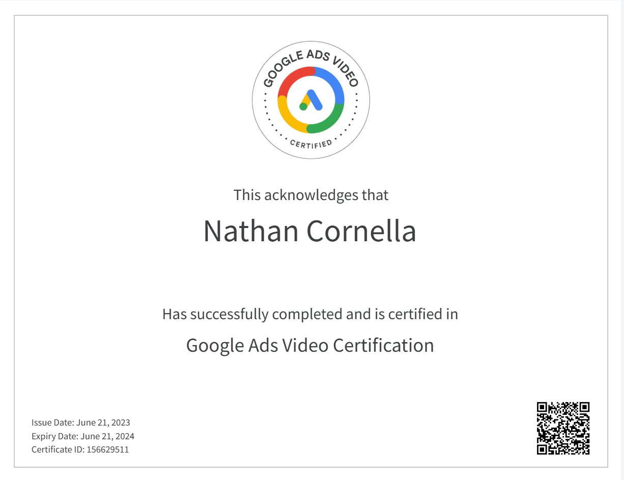 Google Video Ads Certification